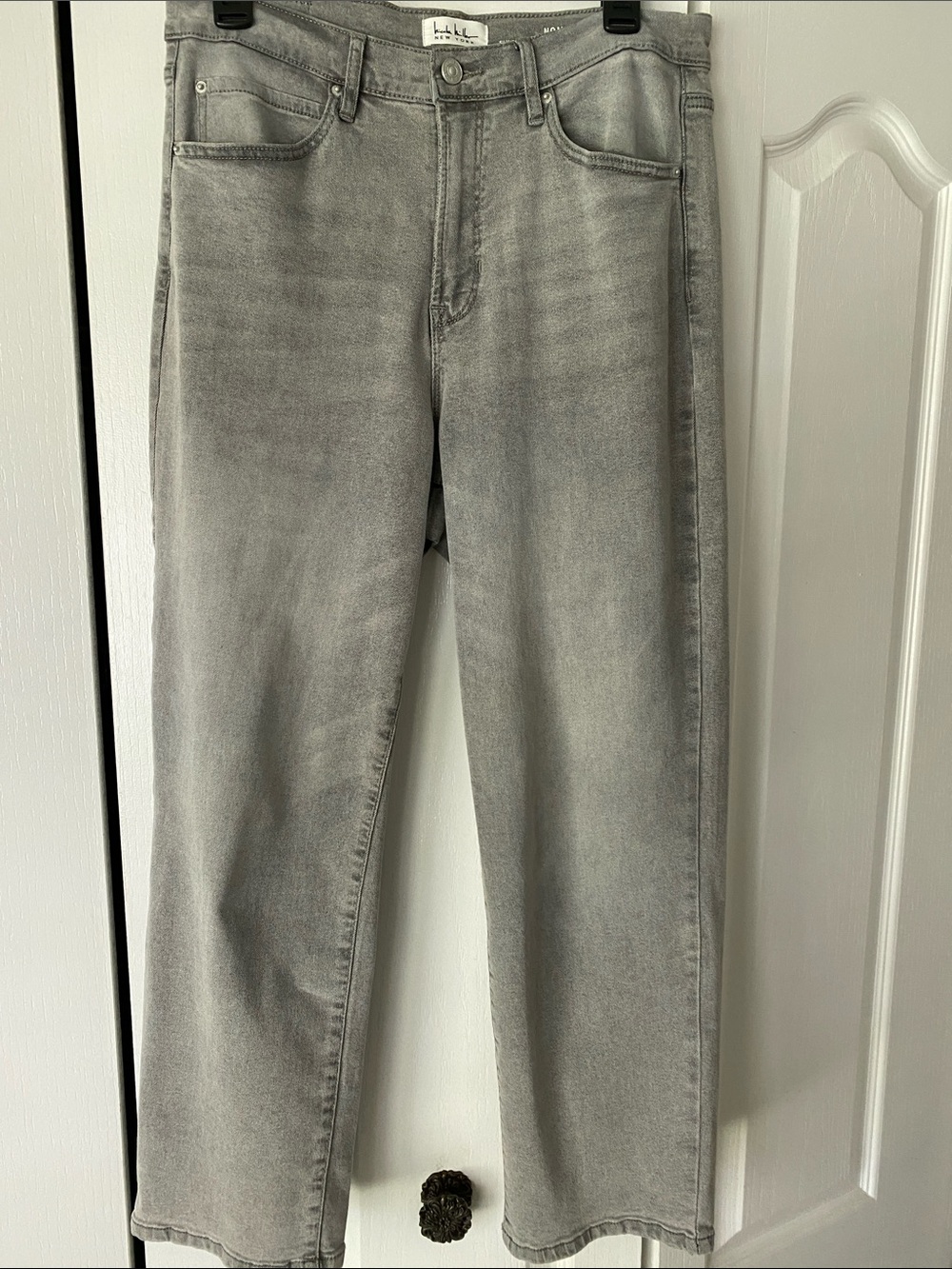 Nicole Miller Light Gray Straight Leg Jeans